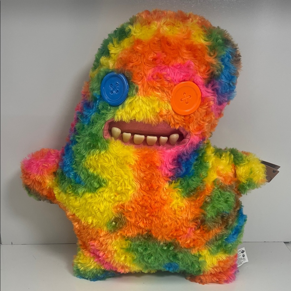 Vibrant Plush Monster with Button Eyes